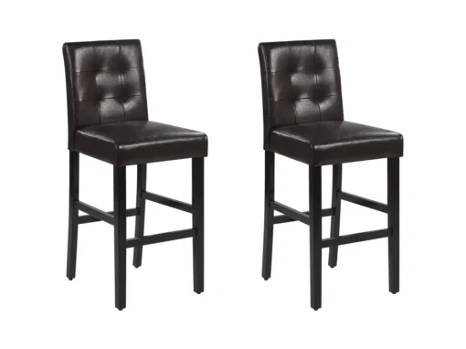 Lot De 2 Chaises De Bar En Cuir PU Marron MADISON -Meilleur Meubles Magasin tabouret haut 17218019