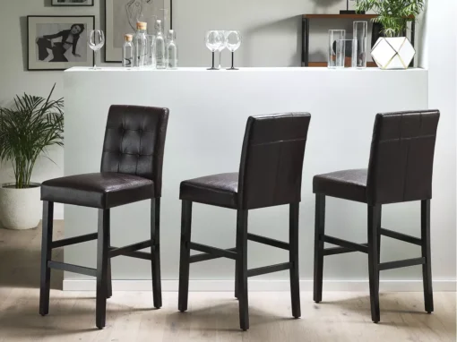 Lot De 2 Chaises De Bar En Cuir PU Marron MADISON -Meilleur Meubles Magasin tabouret haut 17218021