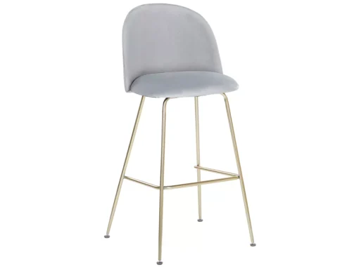 Lot De 2 Chaises De Bar En Velours Gris ARCOLA -Meilleur Meubles Magasin tabouret haut 17218071
