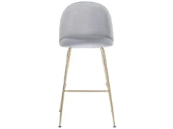 Lot De 2 Chaises De Bar En Velours Gris ARCOLA -Meilleur Meubles Magasin tabouret haut 17218073