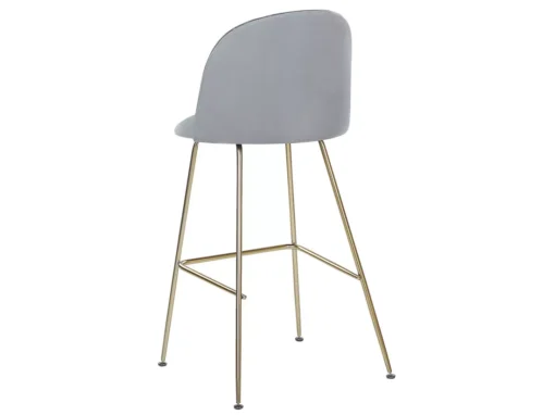 Lot De 2 Chaises De Bar En Velours Gris ARCOLA -Meilleur Meubles Magasin tabouret haut 17218077