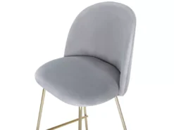 Lot De 2 Chaises De Bar En Velours Gris ARCOLA -Meilleur Meubles Magasin tabouret haut 17218079