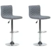 Lot De 2 Chaises De Bar Réglable En Tissu Gris ORLANDO -Meilleur Meubles Magasin tabouret haut 17218135