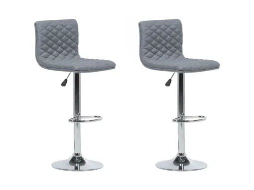Lot De 2 Chaises De Bar Réglable En Tissu Gris ORLANDO -Meilleur Meubles Magasin tabouret haut 17218135