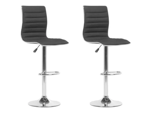 Lot De 2 Chaises De Bar En Tissu Noir LUCERNE -Meilleur Meubles Magasin tabouret haut 17218377