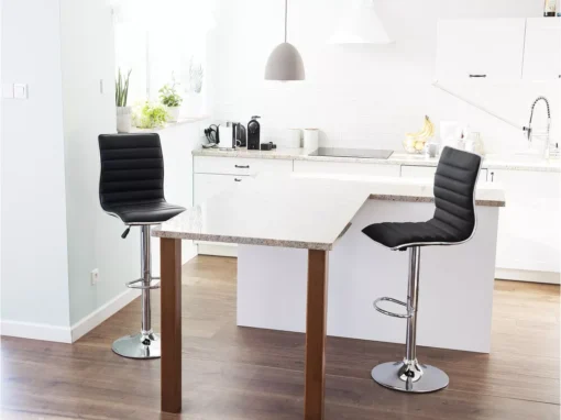 Lot De 2 Chaises De Bar En Tissu Noir LUCERNE -Meilleur Meubles Magasin tabouret haut 17218379