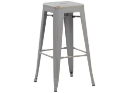Lot De 2 Tabourets De Bar Argentés Dorés De 76 Cm CABRILLO -Meilleur Meubles Magasin tabouret haut 17218473