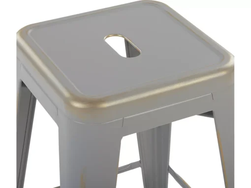 Lot De 2 Tabourets De Bar Argentés Dorés De 76 Cm CABRILLO -Meilleur Meubles Magasin tabouret haut 17218479