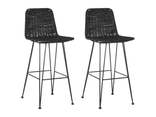 Lot De 2 Chaises De Bar En Rotin Noir CASSITA -Meilleur Meubles Magasin tabouret haut 17218555
