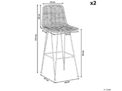 Lot De 2 Chaises De Bar En Rotin Noir CASSITA -Meilleur Meubles Magasin tabouret haut 17218559