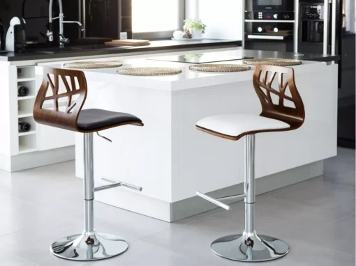 Chaise De Bar Marron Et Blanche PETERSBURG -Meilleur Meubles Magasin tabouret haut 18284515