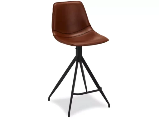 Lot De 2 Tabourets De Bar Avec Dossier Et Pivotant Isabel - Simili Et Métal - Marron -Meilleur Meubles Magasin tabouret haut 18865301