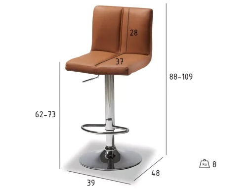 Lot De 2 Tabourets De Bar Réglable En Hauteur Coco - Simili Et Métal - Marron -Meilleur Meubles Magasin tabouret haut 18865343