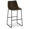 Lot De 2 Tabourets De Bar Avec Dossier Indiana - Simili Et Métal - Marron -Meilleur Meubles Magasin tabouret haut 18866621