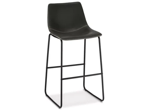 Lot De 2 Tabourets De Bar Avec Dossier Indiana - Simili Et Métal - Gris -Meilleur Meubles Magasin tabouret haut 18866717