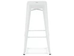 Lot De 4 Tabourets De Bar Sans Dossier Et Empilable Korona - Métal - Blanc -Meilleur Meubles Magasin tabouret haut 18866755