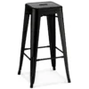 Lot De 4 Tabourets De Bar Sans Dossier Et Empilable Korona - Métal - Noir -Meilleur Meubles Magasin tabouret haut 18866763