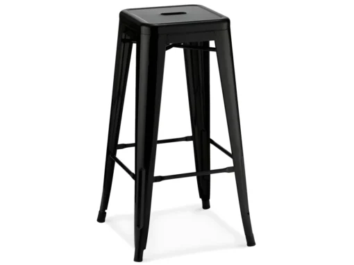 Lot De 4 Tabourets De Bar Sans Dossier Et Empilable Korona - Métal - Noir -Meilleur Meubles Magasin tabouret haut 18866763