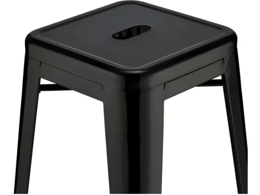 Lot De 4 Tabourets De Bar Sans Dossier Et Empilable Korona - Métal - Noir -Meilleur Meubles Magasin tabouret haut 18866769