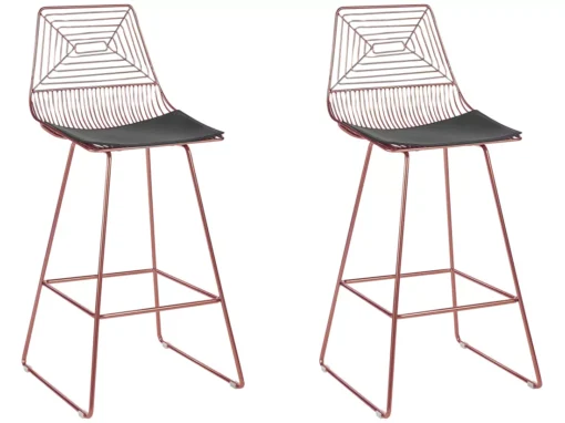 Lot De 2 Chaises De Bar En Métal Rose Doré BISBEE -Meilleur Meubles Magasin tabouret haut 18902123