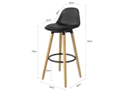 Tabouret De Bar Tabouret Haut Cuisine Avec Dossier Et Repose-pieds, FST70-SCH -Meilleur Meubles Magasin tabouret haut 19308771