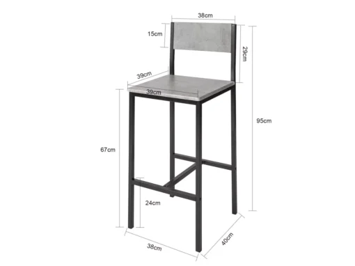Lot De 2 Chaises Hautes Tabourets De Bar Cuisine Chaises De Bar Avec Repose-Pieds,SoBuy FST53-HGx2 -Meilleur Meubles Magasin tabouret haut 19791705