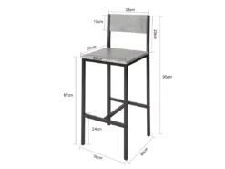 Lot De 2 Chaises Hautes Tabourets De Bar Cuisine Chaises De Bar Avec Repose-Pieds,SoBuy FST53-HGx2 -Meilleur Meubles Magasin tabouret haut 19791709