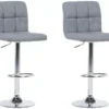 Lot De 2 Chaises De Bar Réglables Grises MARION -Meilleur Meubles Magasin tabouret haut 24204015