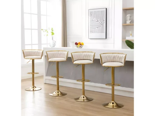Chaise En Velours, Ensemble De 4, Tabouret De Bar, Salon -Meilleur Meubles Magasin tabouret haut 24299279