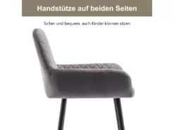 Ensemble De 2 Tabourets De Bar En Velours Gris Avec Siège Rembourré 14 Ensemble De 2 Tabourets De Bar En Velours Gris Avec Siège Rembourré -Meilleur Meubles Magasin tabouret haut 24299993