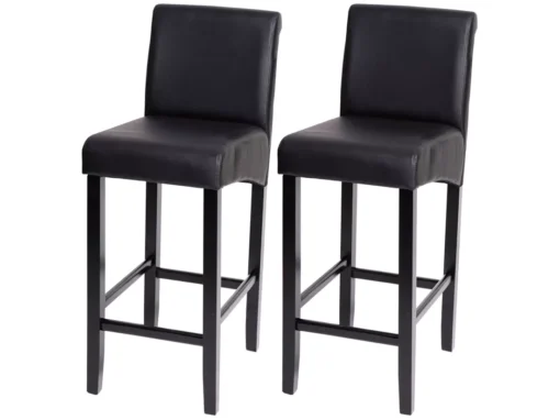 Tabouret De Bar MCW-C33 (lot De 2),noir Mat, Pieds Foncés -Meilleur Meubles Magasin tabouret haut 24536001