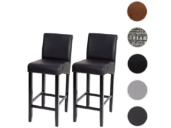 Tabouret De Bar MCW-C33 (lot De 2),noir Mat, Pieds Foncés -Meilleur Meubles Magasin tabouret haut 24536015