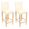 Tabouret De Bar Cesena (lot De 2), Lot De 2 Tabourets De Bar M37, Simili-cuir Mat, Crème/pieds Clairs -Meilleur Meubles Magasin tabouret haut 24536087