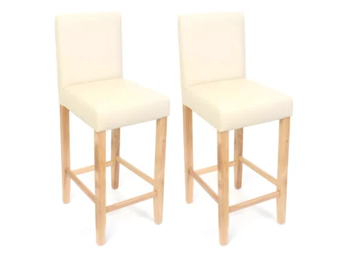 Tabouret De Bar Cesena (lot De 2), Lot De 2 Tabourets De Bar M37, Simili-cuir Mat, Crème/pieds Clairs -Meilleur Meubles Magasin tabouret haut 24536087