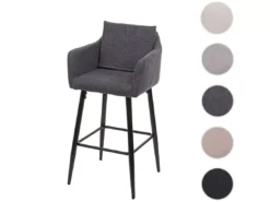 Tabouret De Bar MCW-H93,tissu/textile Gris Foncé -Meilleur Meubles Magasin tabouret haut 24536479