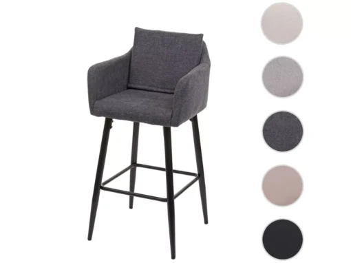 Tabouret De Bar MCW-H93,tissu/textile Gris Foncé -Meilleur Meubles Magasin tabouret haut 24536479