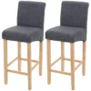 Tabouret De Bar MCW-C33 (lot De 2),gris Foncé, Pieds Clairs, Tissu/textile -Meilleur Meubles Magasin tabouret haut 24547147