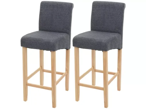 Tabouret De Bar MCW-C33 (lot De 2),gris Foncé, Pieds Clairs, Tissu/textile -Meilleur Meubles Magasin tabouret haut 24547147