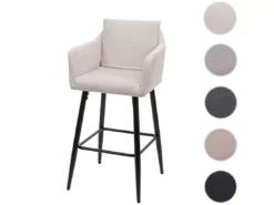 Tabouret De Bar MCW-H93,tissu/textile Crème-beige -Meilleur Meubles Magasin tabouret haut 24547265