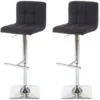 Tabouret De Bar Cadiz (lot De 2),tissu Gris Foncé, Pied En Acier Chromé -Meilleur Meubles Magasin tabouret haut 24547419