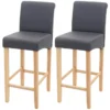Tabouret De Bar MCW-C33 (lot De 2),gris Mat, Pieds Clair, Similicuir -Meilleur Meubles Magasin tabouret haut 24547549