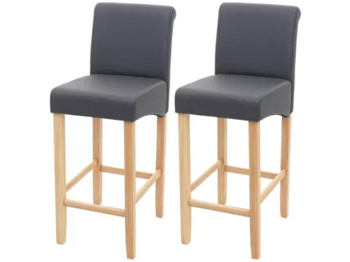 Tabouret De Bar MCW-C33 (lot De 2),gris Mat, Pieds Clair, Similicuir -Meilleur Meubles Magasin tabouret haut 24547549