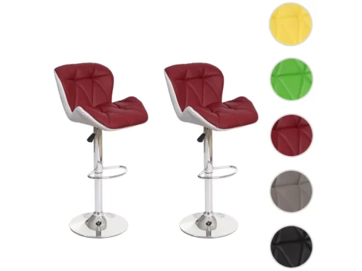 Tabouret De Bar MCW-A92 (lot De 2),bordeaux -Meilleur Meubles Magasin tabouret haut 24547739