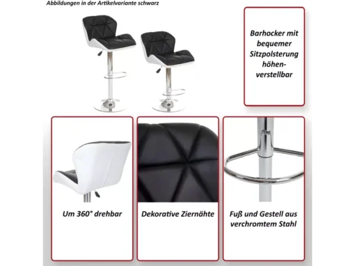 Tabouret De Bar MCW-A92 (lot De 2),bordeaux -Meilleur Meubles Magasin tabouret haut 24547741