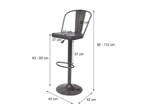 Tabouret De Bar MCW-H10a (lot De 2),vintage Noir-gris -Meilleur Meubles Magasin tabouret haut 24547841