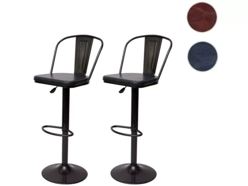 Tabouret De Bar MCW-H10a (lot De 2),vintage Noir-gris -Meilleur Meubles Magasin tabouret haut 24547843
