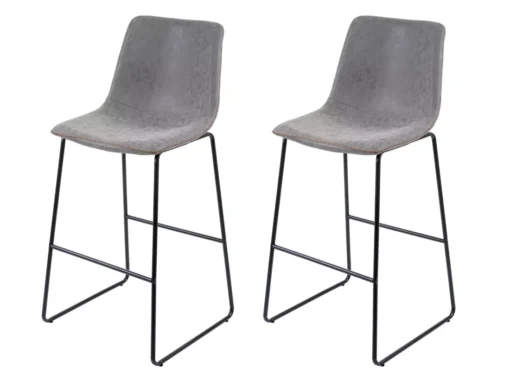 Tabouret De Bar MCW-E54 (lot De 2),similicuir, Aspect Daim, Gris -Meilleur Meubles Magasin tabouret haut 24547943