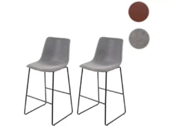 Tabouret De Bar MCW-E54 (lot De 2),similicuir, Aspect Daim, Gris -Meilleur Meubles Magasin tabouret haut 24547959