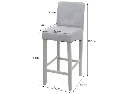 Tabouret De Bar MCW-C33,imitation Daim, Pieds Clairs, Tissu/textile -Meilleur Meubles Magasin tabouret haut 24548029