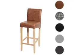Tabouret De Bar MCW-C33,imitation Daim, Pieds Clairs, Tissu/textile -Meilleur Meubles Magasin tabouret haut 24548041